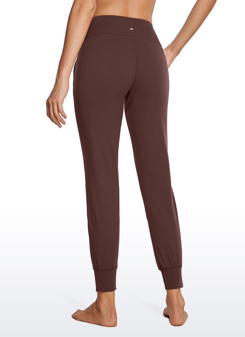 CRZ YOGA Damen-Jogginghose „ Butterluxe “ mit hoher Leibhöhe und Taschen, 27'', Taupe