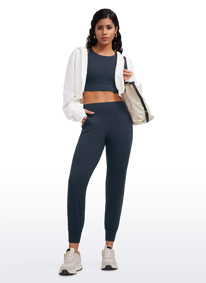 CRZ YOGA Damen-Jogginghose „ Butterluxe “ mit hoher Leibhöhe und Taschen, 27'' True Navy