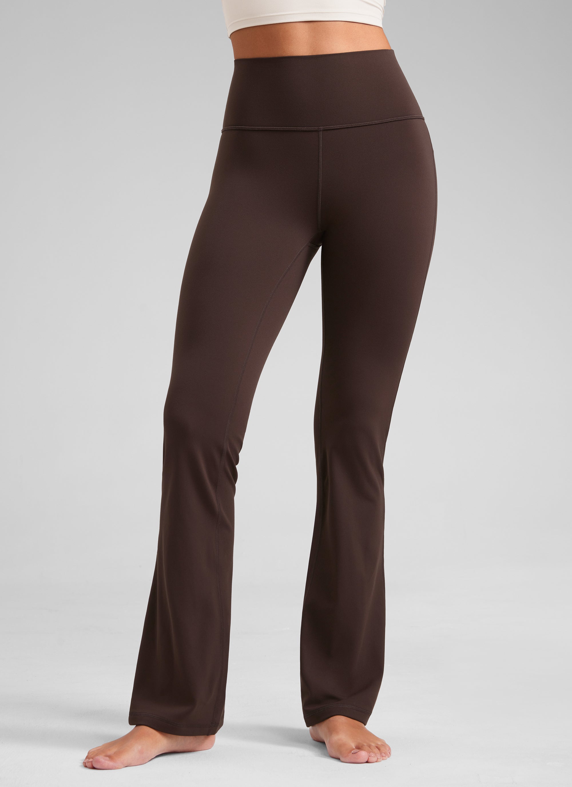 Butterluxe Leggings de cintura alta, acampanados, de pierna ancha, corte bootcut y con bolsillos, talla 31