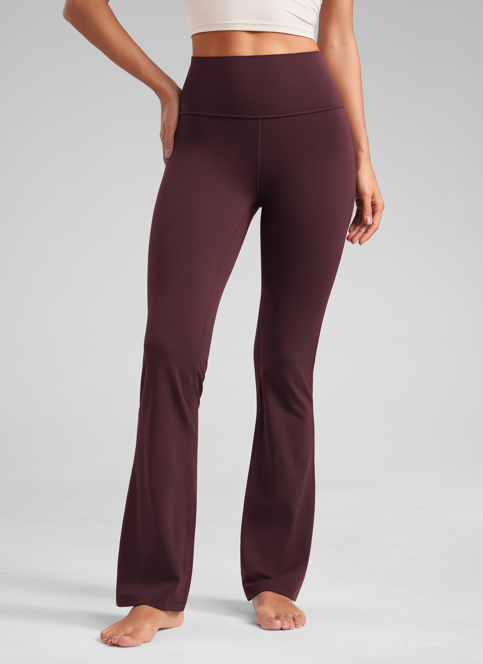CRZ YOGA Leggings Donna a Vita Alta da Yoga Butterluxe a Zampa con Tasche 74 cm