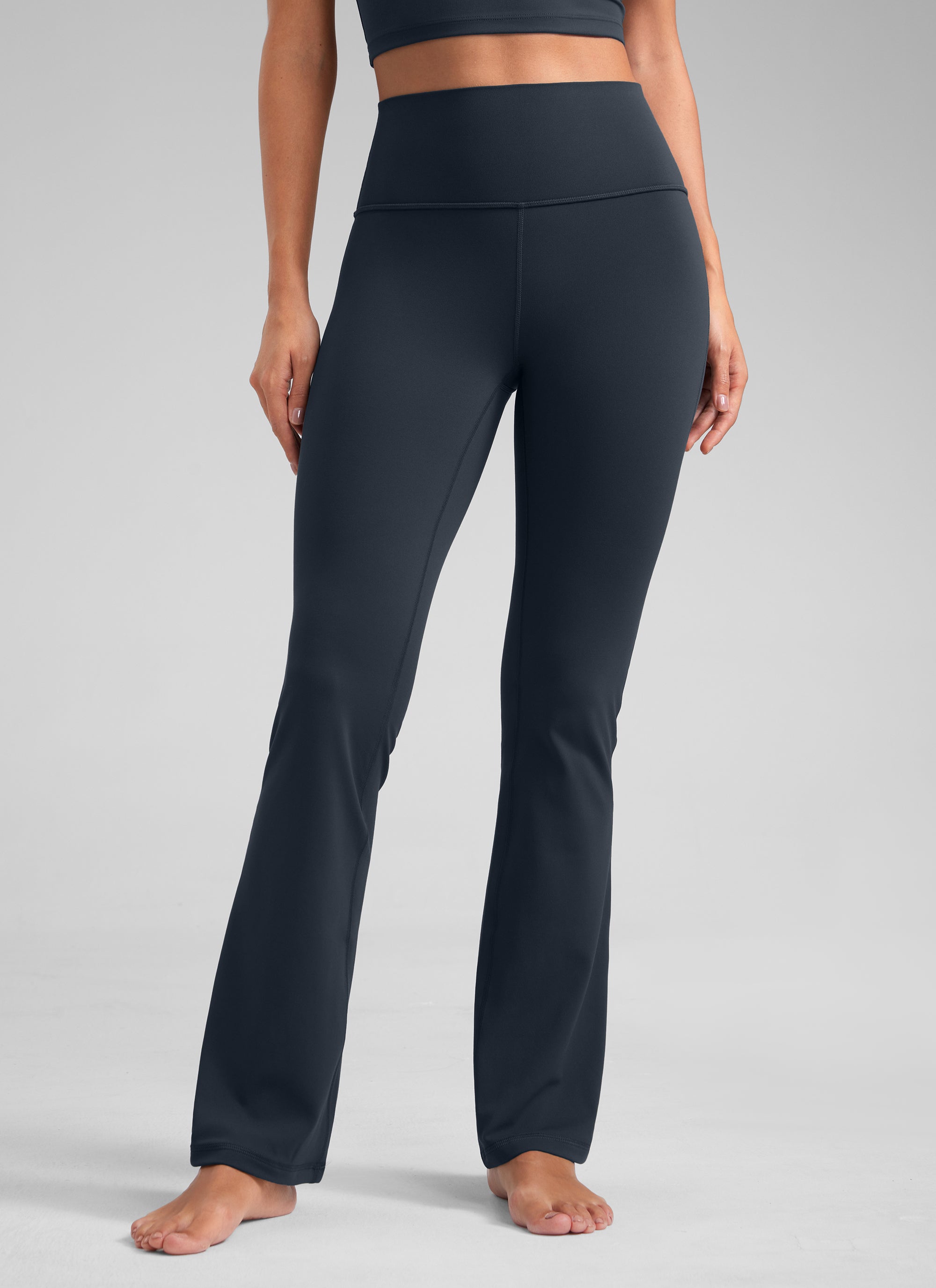 Butterluxe Leggings de cintura alta, acampanados, de pierna ancha, corte bootcut y con bolsillos, talla 31