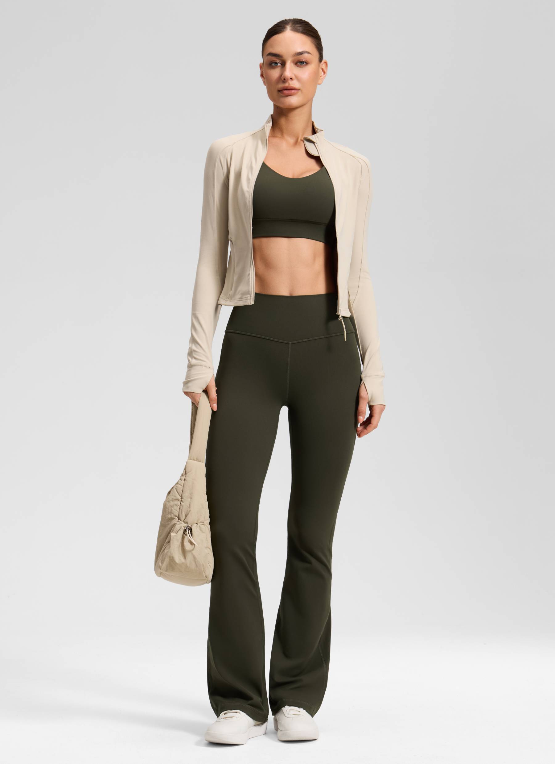 Butterluxe Leggings de cintura alta, acampanados, de pierna ancha, corte bootcut y con bolsillos, talla 31