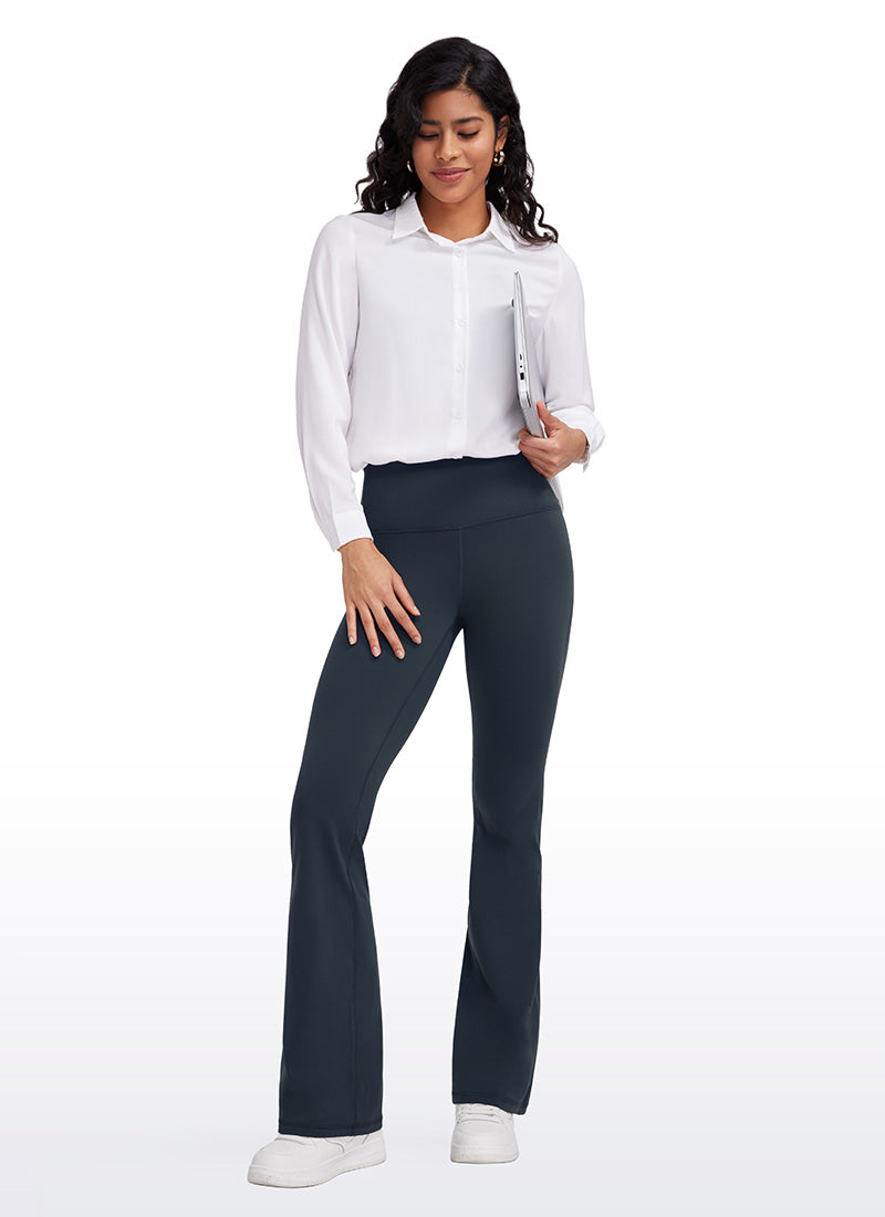 Butterluxe Legging taille haute, évasé, jambes larges, coupe bootcut, avec poches, 33