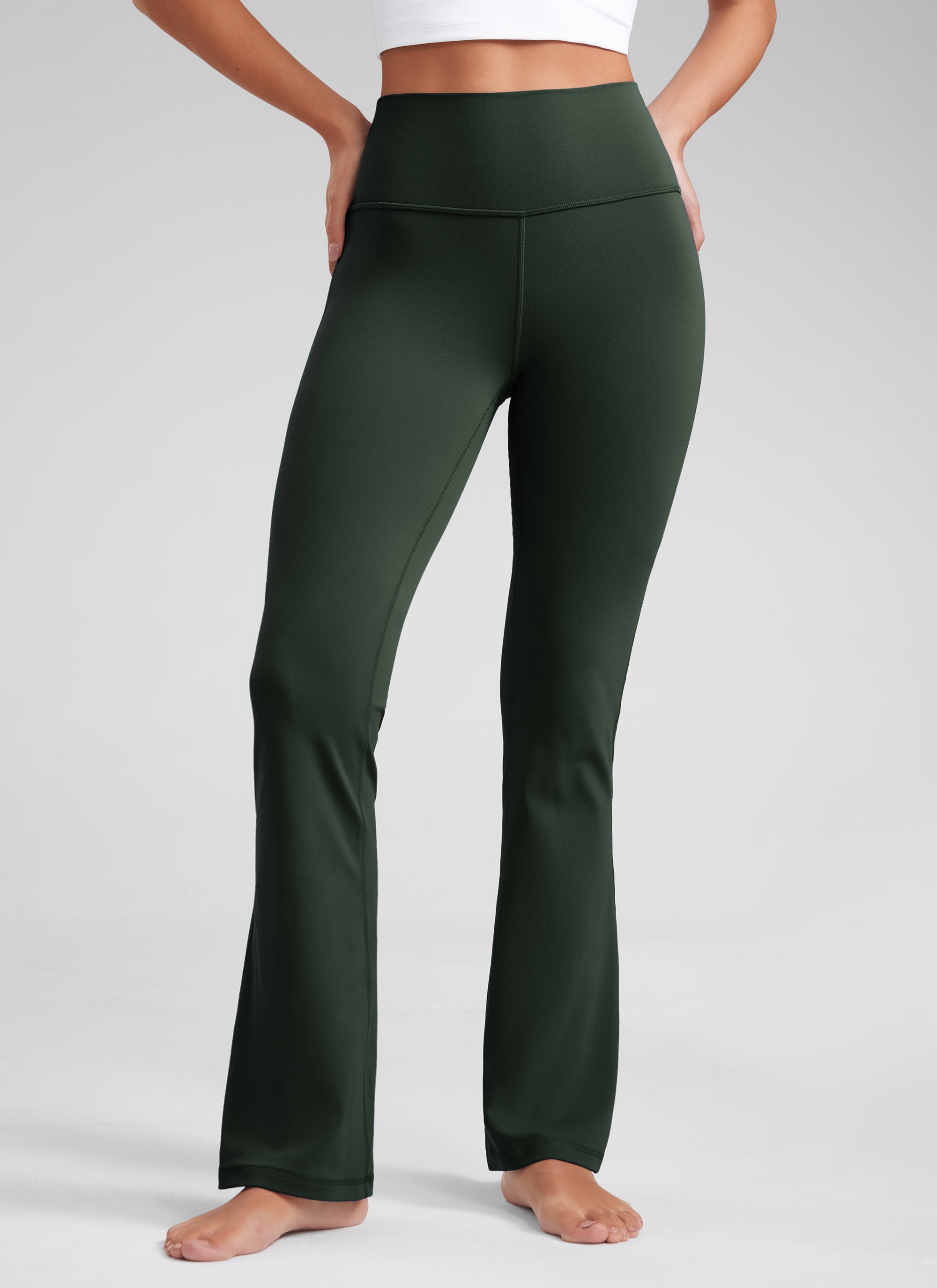 CRZ YOGA Leggings Donna a Vita Alta da Yoga Butterluxe a Zampa con Tasche 74 cm