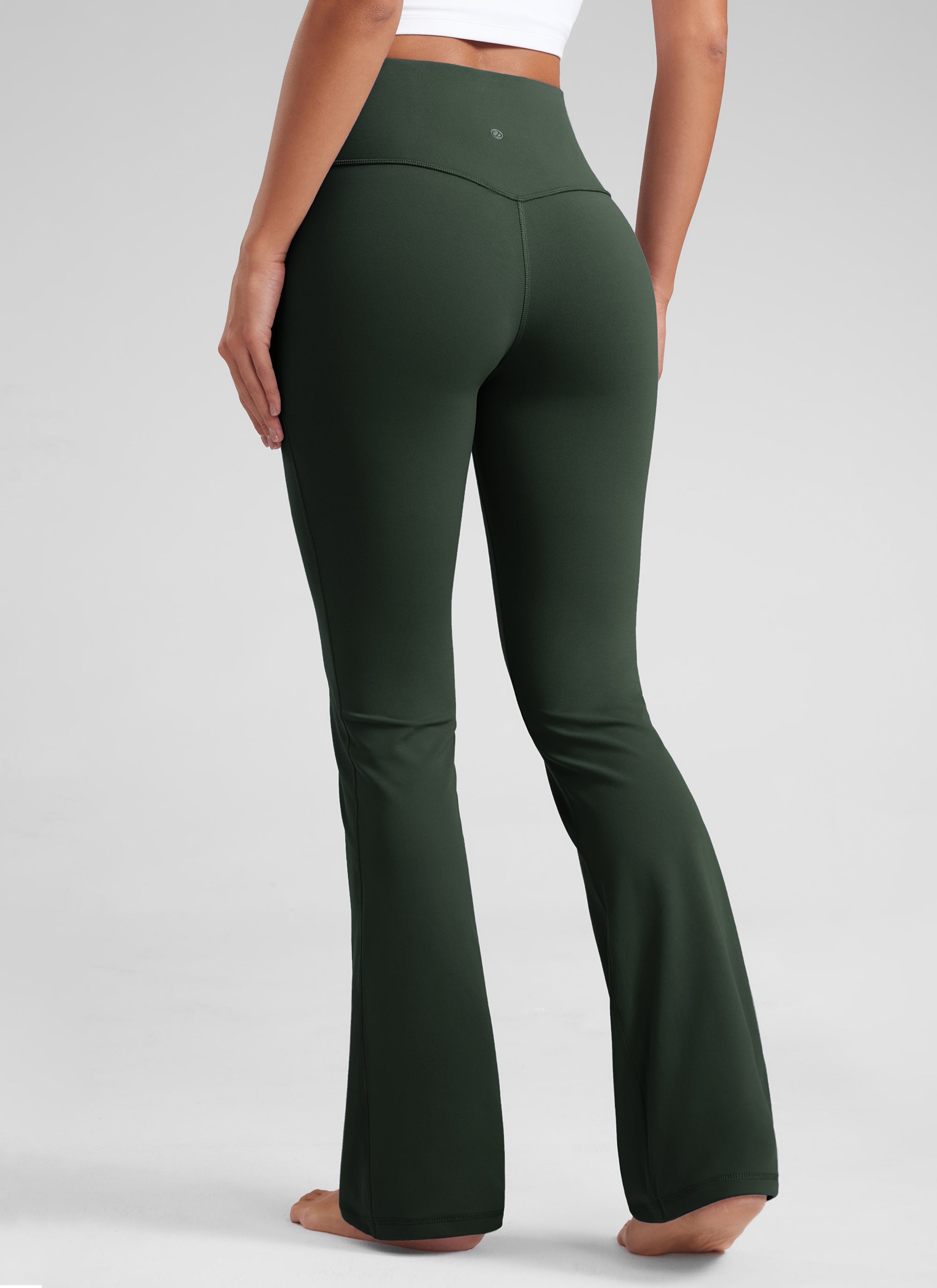Butterluxe Legging taille haute, évasé, jambes larges, coupe bootcut, avec poches, 33