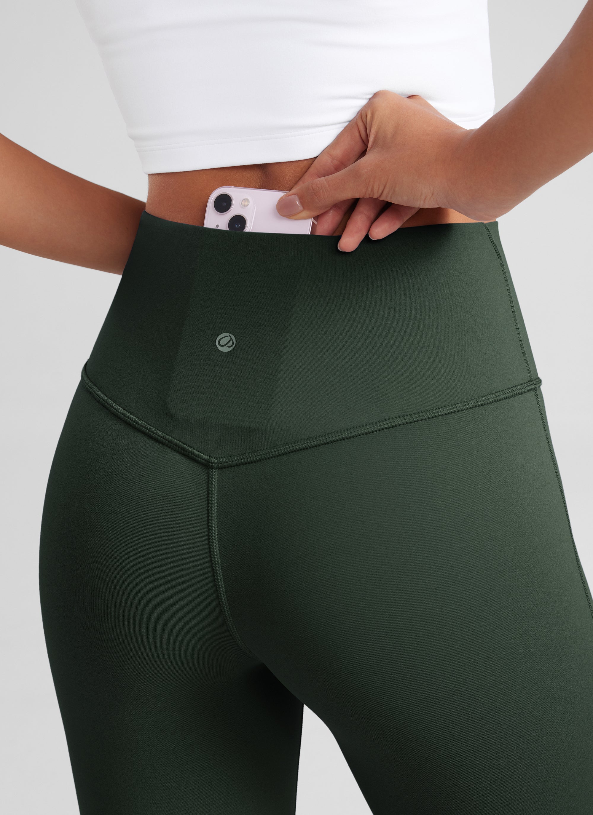Butterluxe Legging taille haute, évasé, jambes larges, coupe bootcut, avec poches, 33