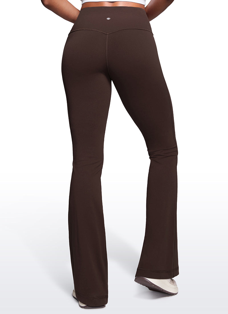 Butterluxe Legging taille haute, évasé, jambes larges, coupe bootcut, avec poches, 33