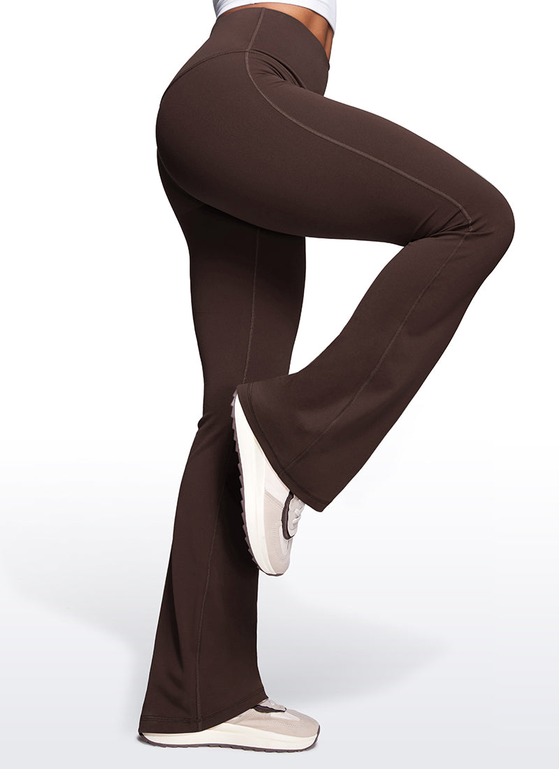 Butterluxe Legging taille haute, évasé, jambes larges, coupe bootcut, avec poches, 33