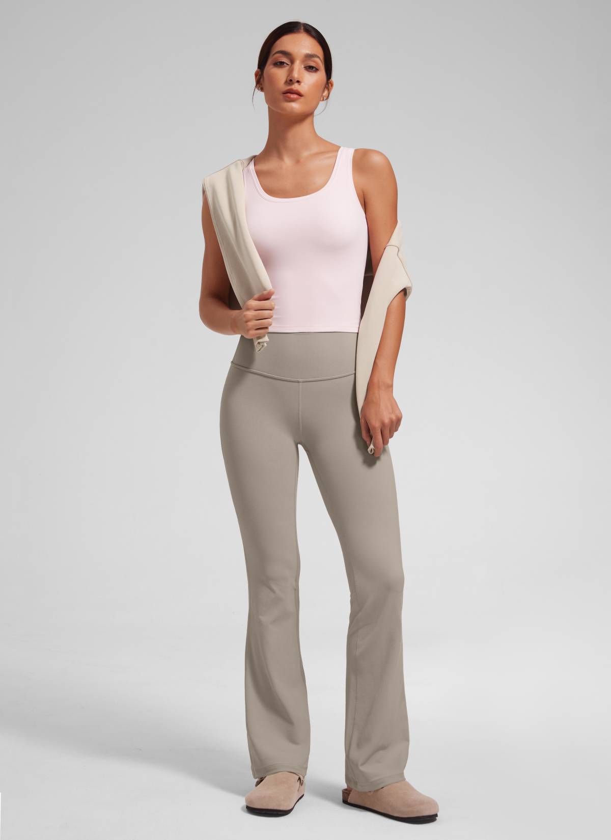 CRZ YOGA Leggings Donna a Vita Alta da Yoga Butterluxe a Zampa con Tasche 74 cm