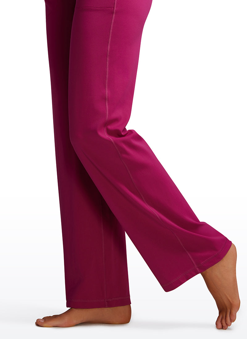Pantalon jambe large taille haute Butterluxe avec poches 79 cm pour femme Magenta Violet