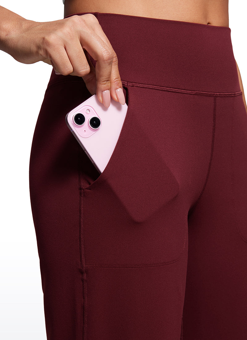 Pantalon ample taille haute Butterluxe pour femme avec poches 79 cm Rouge merlot