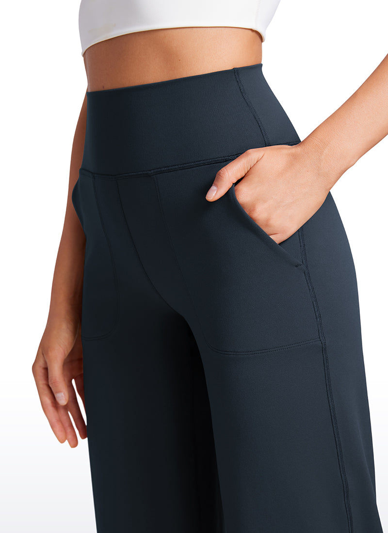 CRZ YOGA Pantalon ample à taille haute Butterluxe avec poches pour femme 79 cm True Navy