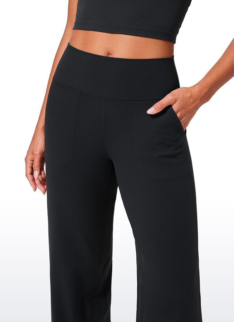 CRZ YOGA Butterlift Høytsittende Bukser med Vide Ben og Lommer for Dame Black