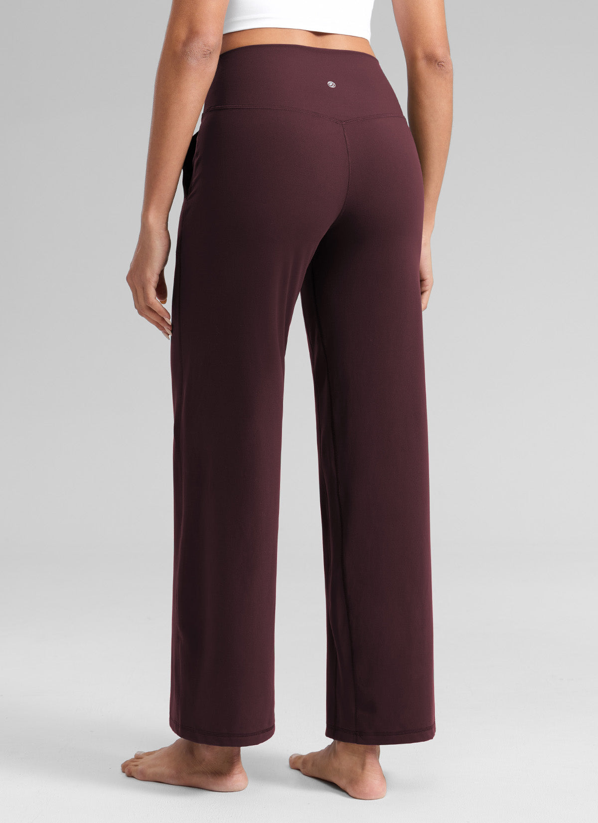 CRZ YOGA Butterlift Høytsittende Bukser med Vide Ben og Lommer for Dame Ripe Plum