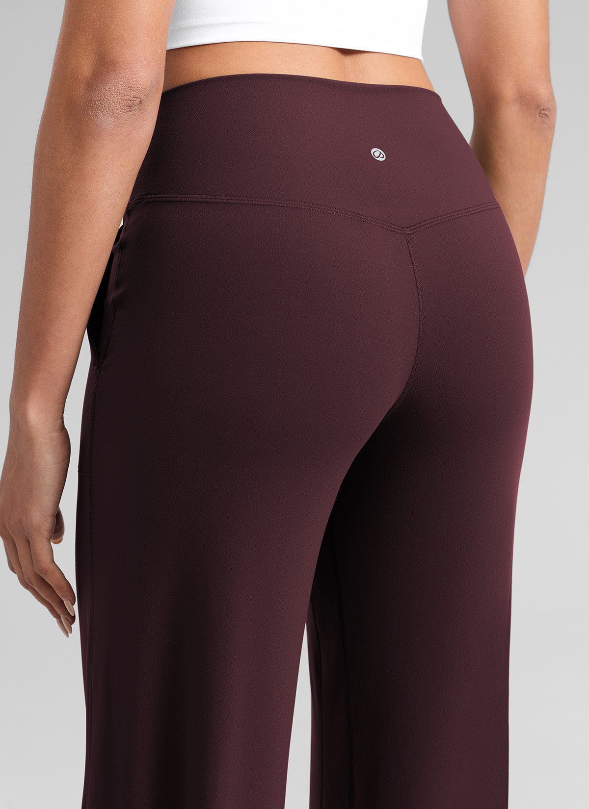 CRZ YOGA Butterlift Høytsittende Bukser med Vide Ben og Lommer for Dame Ripe Plum