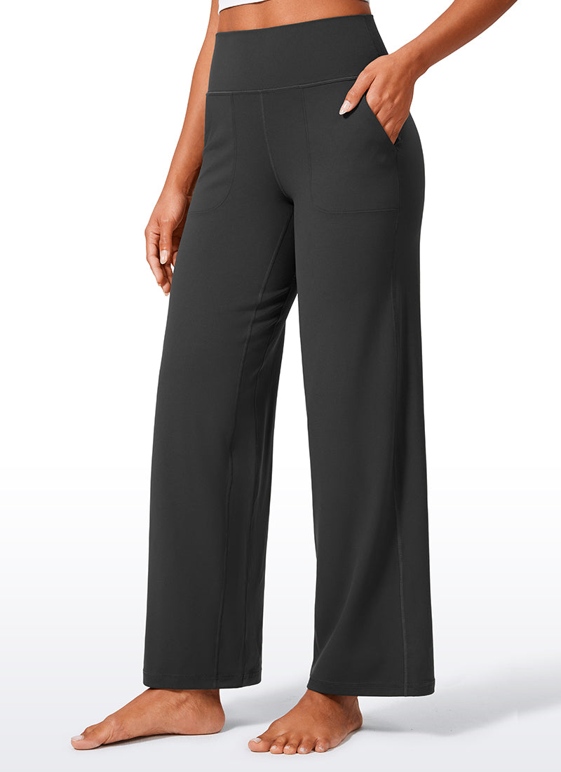 CRZ YOGA Pantaloni da donna Butterlift a vita Butterlift e gamba larga con tasche, colore grigio misterioso