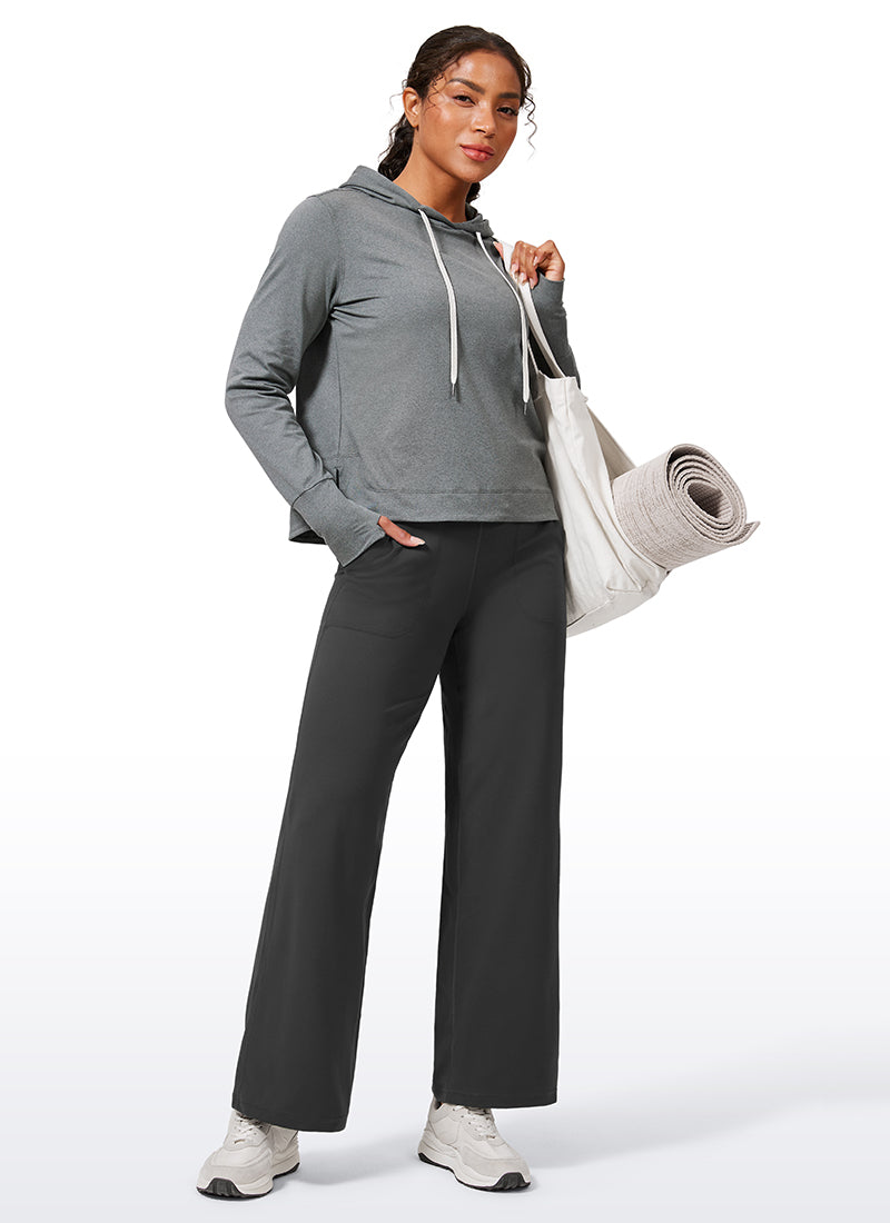 CRZ YOGA Pantaloni da donna Butterlift a vita Butterlift e gamba larga con tasche, colore grigio misterioso
