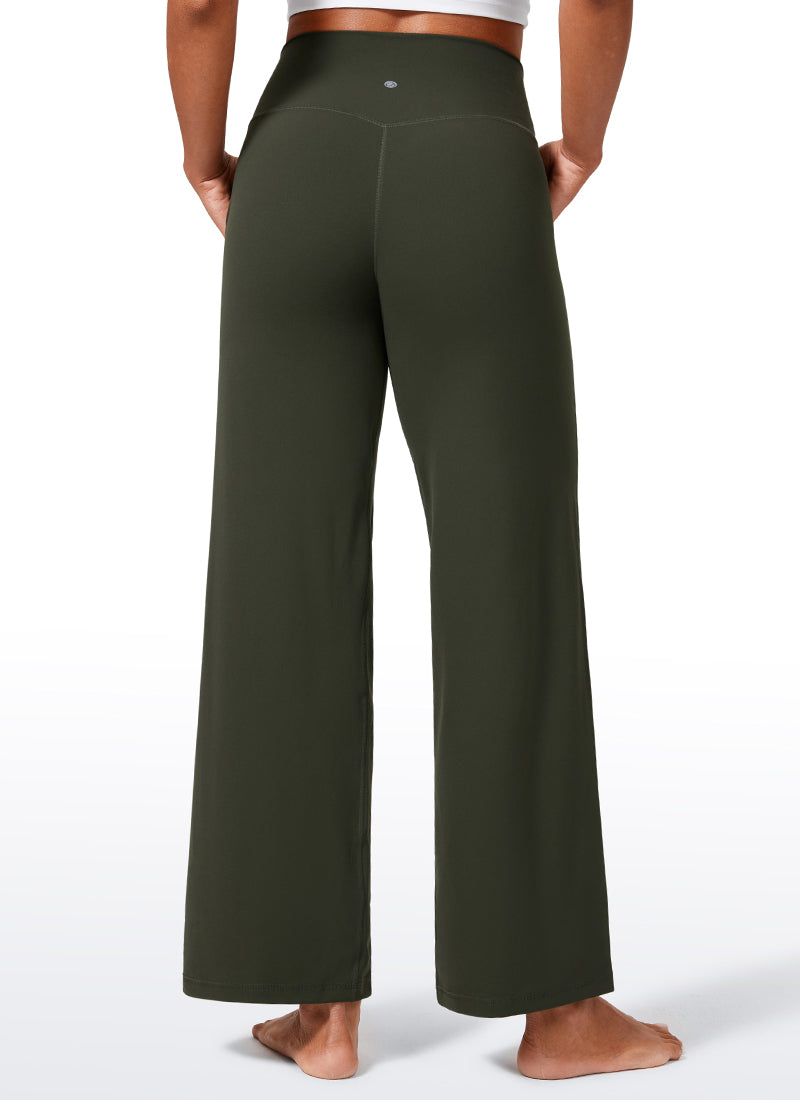 Pantaloni da donna CRZ YOGA Butterlift a vita alta a gamba larga con tasche Verde Oliva