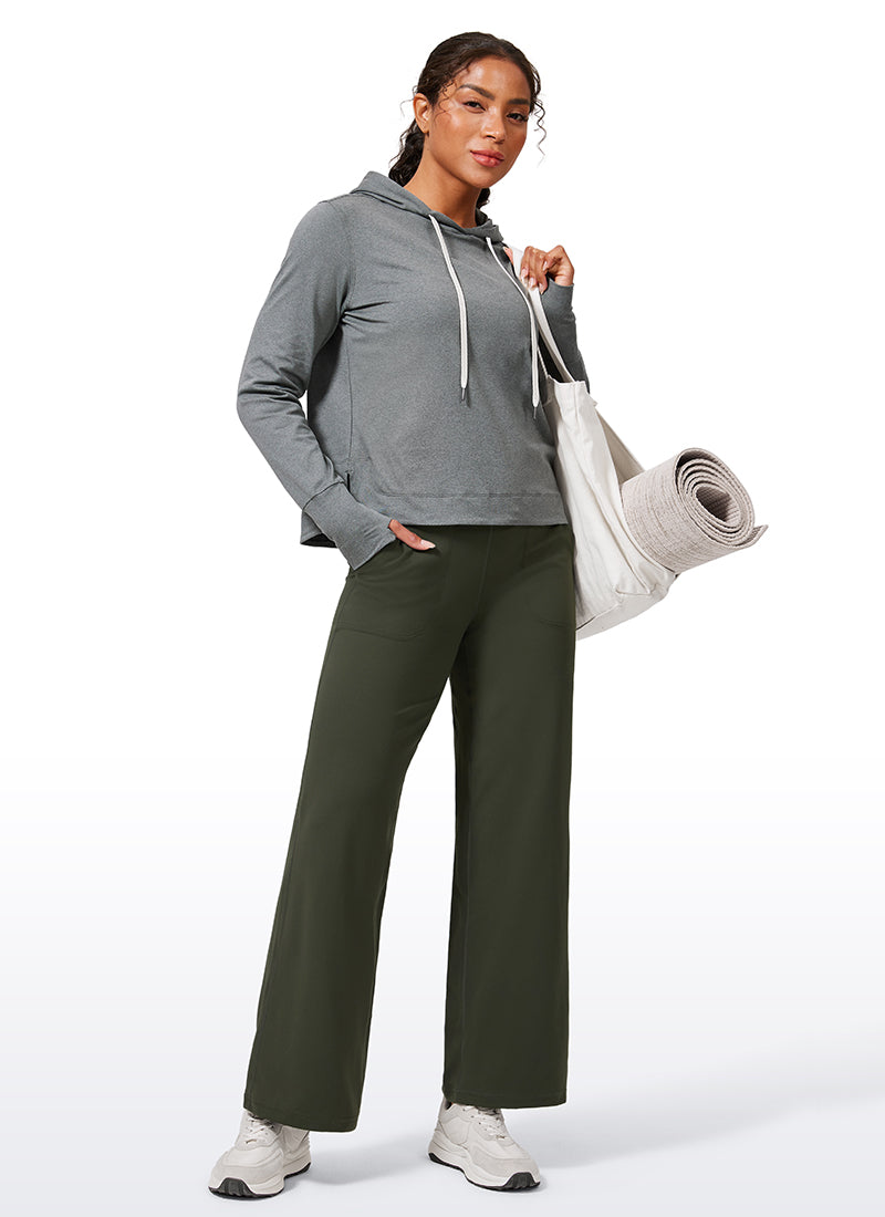 Pantaloni da donna CRZ YOGA Butterlift a vita alta a gamba larga con tasche Verde Oliva