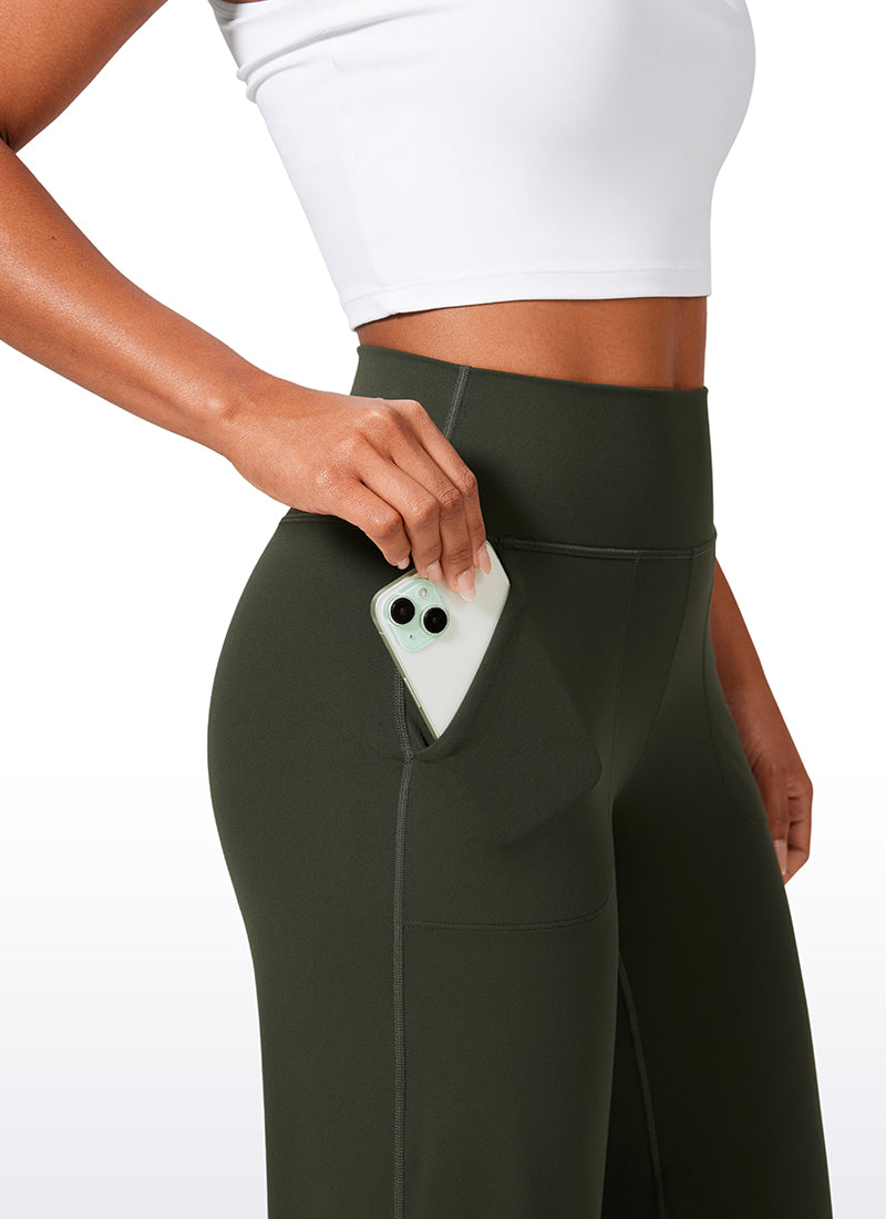Pantaloni da donna CRZ YOGA Butterlift a vita alta a gamba larga con tasche Verde Oliva