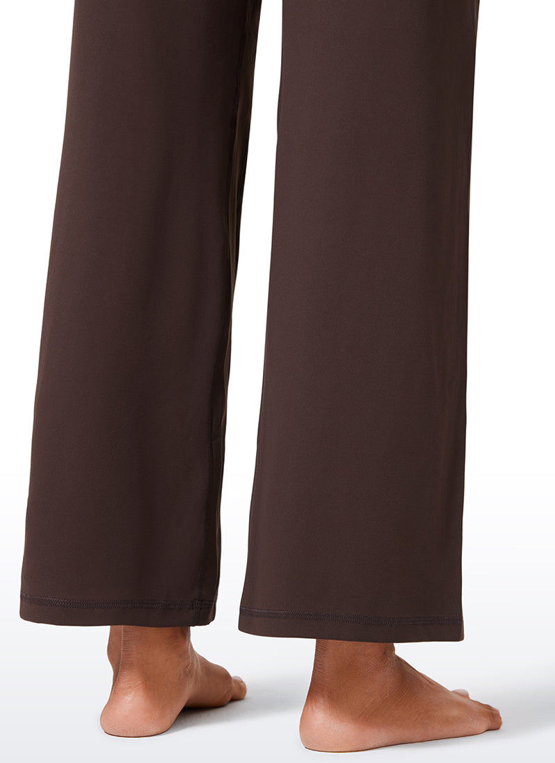 CRZ YOGA Butterlift Høytsittende Bukser med Vide Ben og Lommer for Dame Hot Fudge Brown