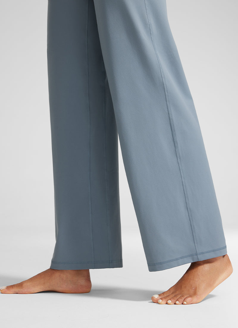 CRZ YOGA Pantaloni da donna Butterlift a vita Butterlift e gamba larga con tasche, blu belga