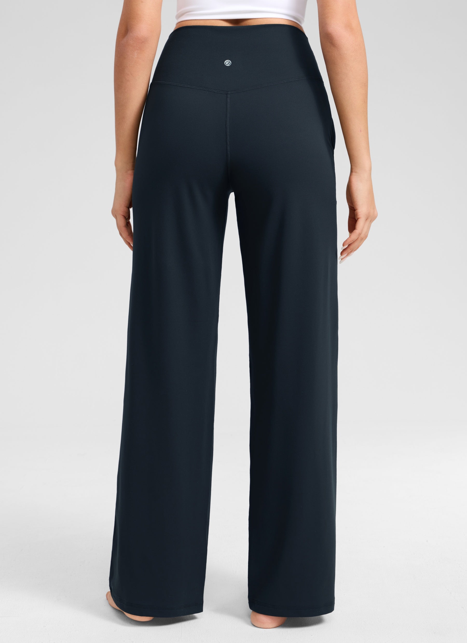 CRZ YOGA Dames Butterlift high-waist broek met wijde pijpen en zakken True Marineblauw