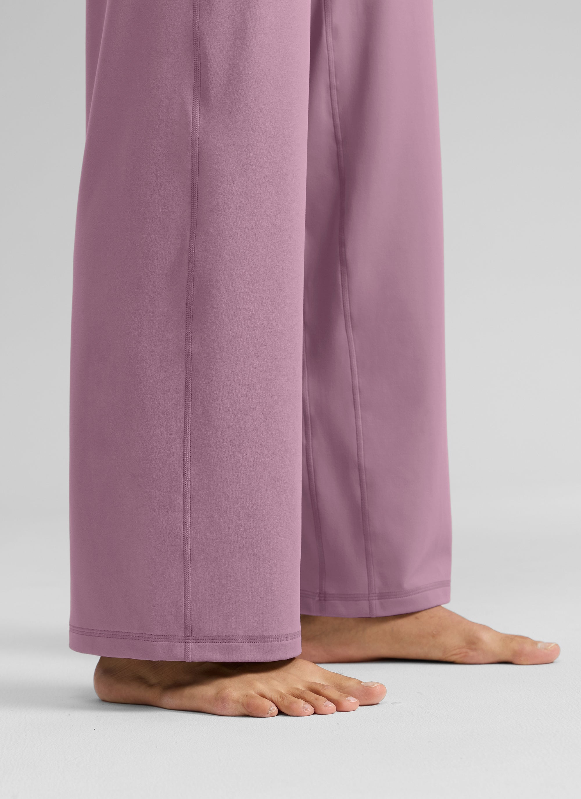 CRZ YOGA Dames Butterlift Broek met wijde pijpen en hoge taille met zakken Licht lavendel