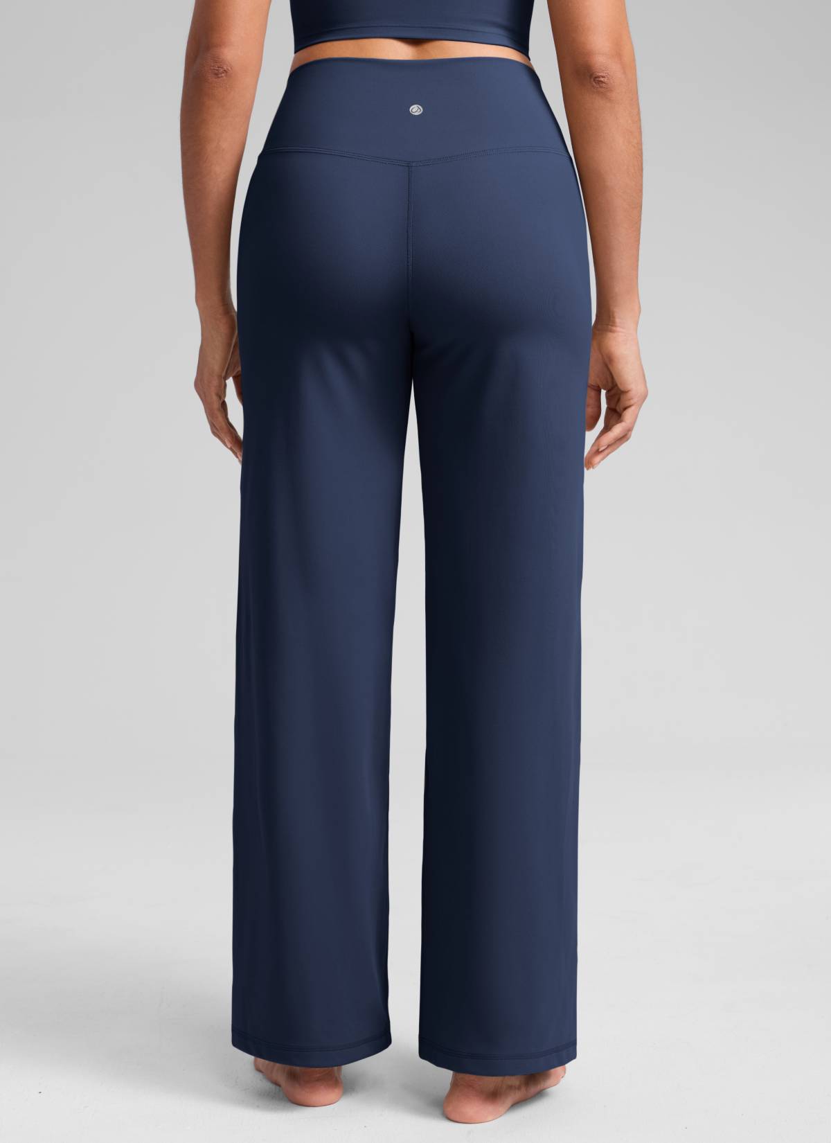CRZ YOGA Dames Butterlift high-waist broek met wijde pijpen en zakken Club Blauw