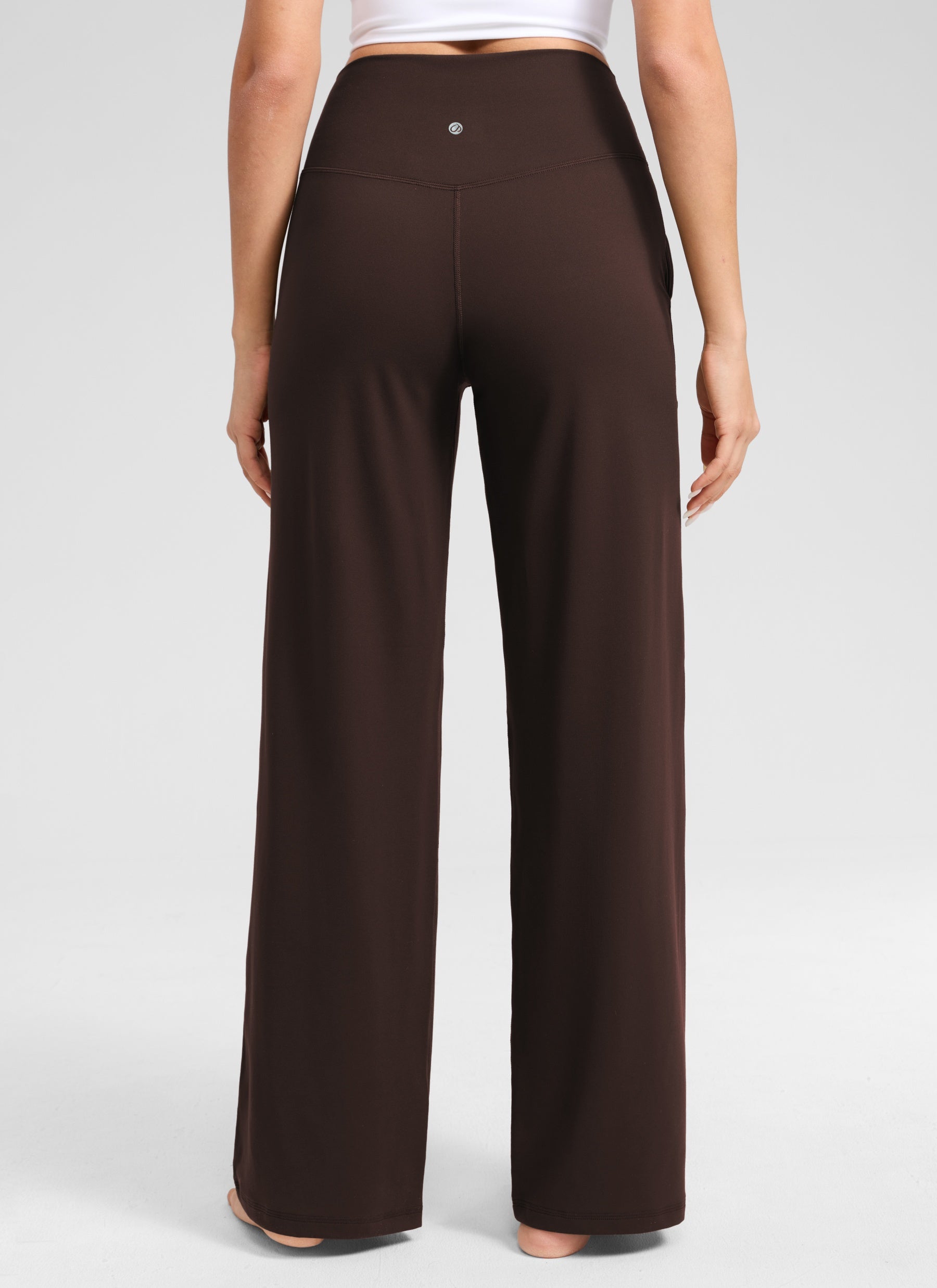 CRZ YOGA Dames Butterlift high-waist broek met wijde pijpen en zakken Hot Fudge Bruin