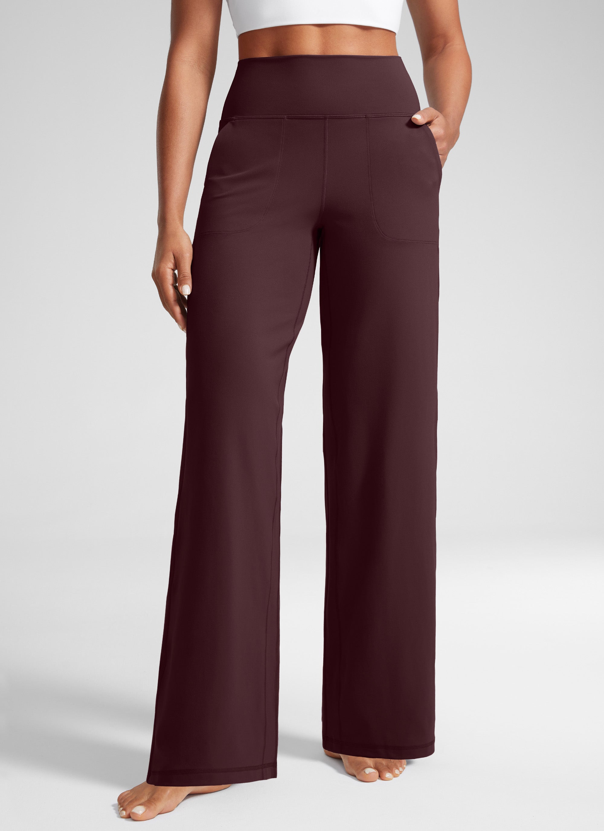 CRZ YOGA Women's Butterlift High Waisted Wide Leg Pants with Pockets 33