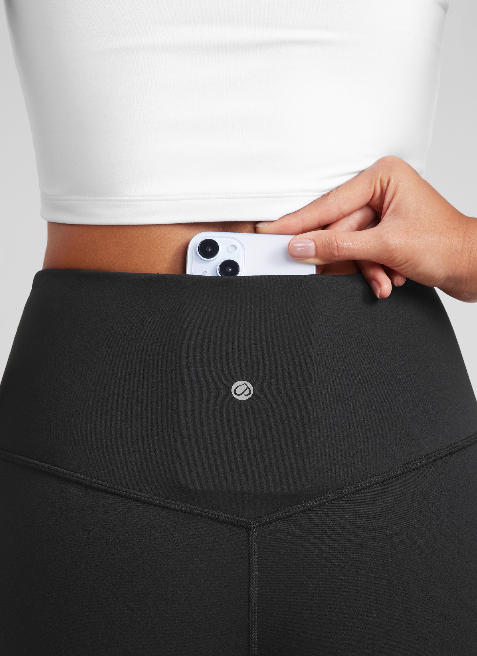 CRZ YOGA Damen Butterluxe  Mini-Leggings mit ausgestelltem Bein, hoher Taille und Taschen, Größe 32