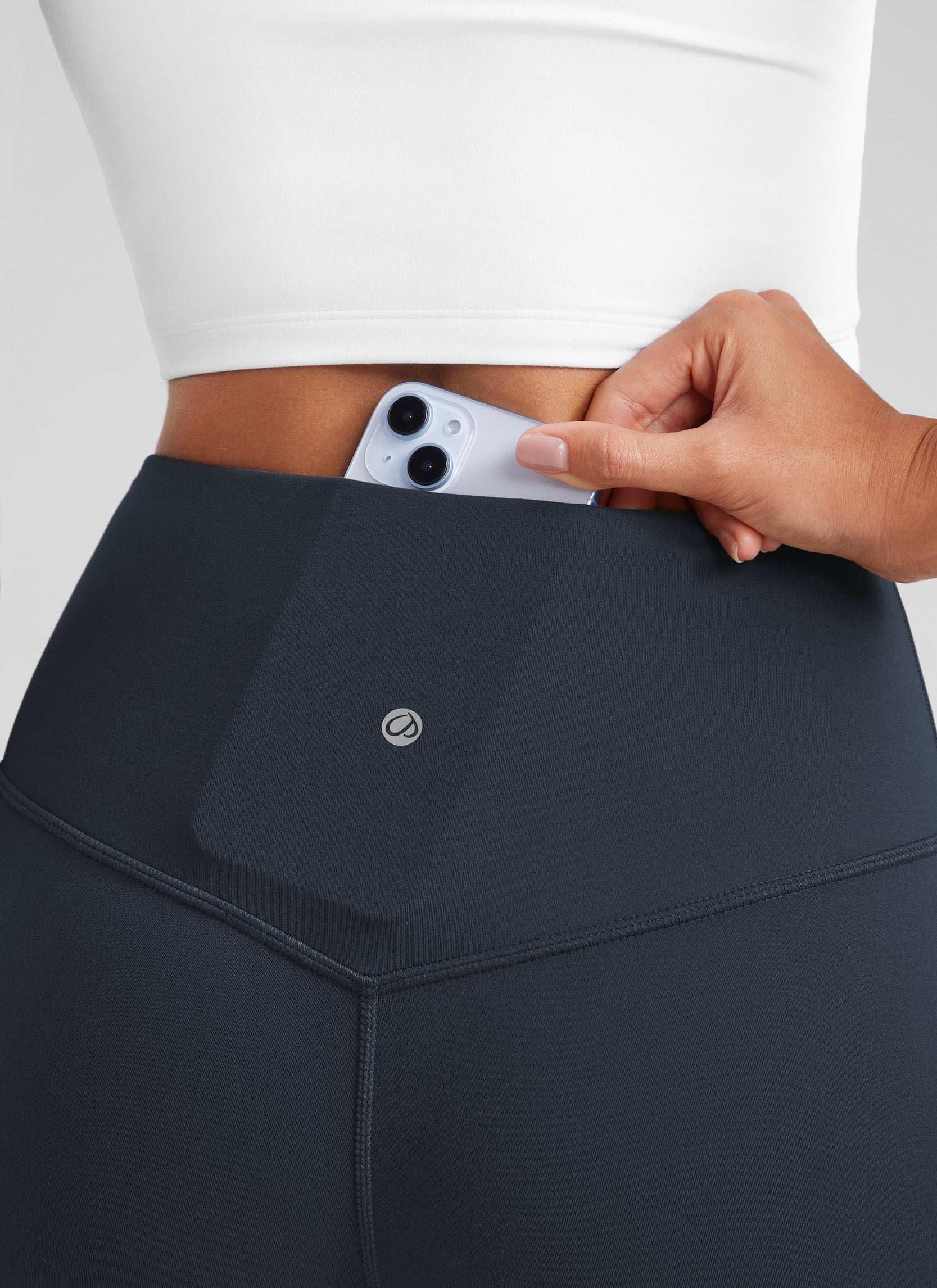 CRZ YOGA Damen Butterluxe  Mini-Leggings mit ausgestelltem Bein, hoher Taille und Taschen, Größe 32