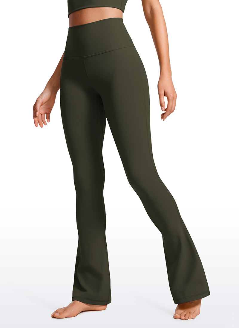 CRZ YOGA Damen Butterluxe  Mini-Leggings mit ausgestelltem Bein, hoher Taille und Taschen, Größe 32