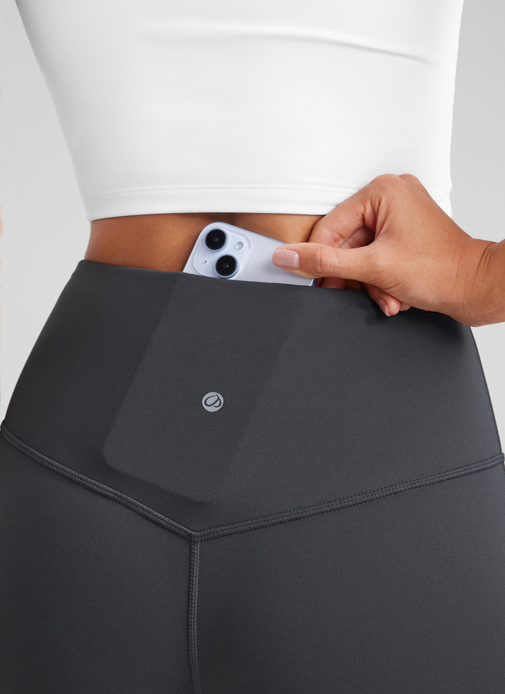 CRZ YOGA Damen Butterluxe  Mini-Leggings mit ausgestelltem Bein, hoher Taille und Taschen, Größe 32
