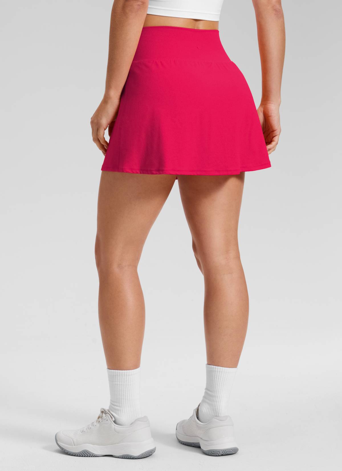 CRZ YOGA Damen-Tennisröcke „ Butterluxe “ mit hoher Taille, 14,5 Zoll, mit Tasche, Viva Magenta