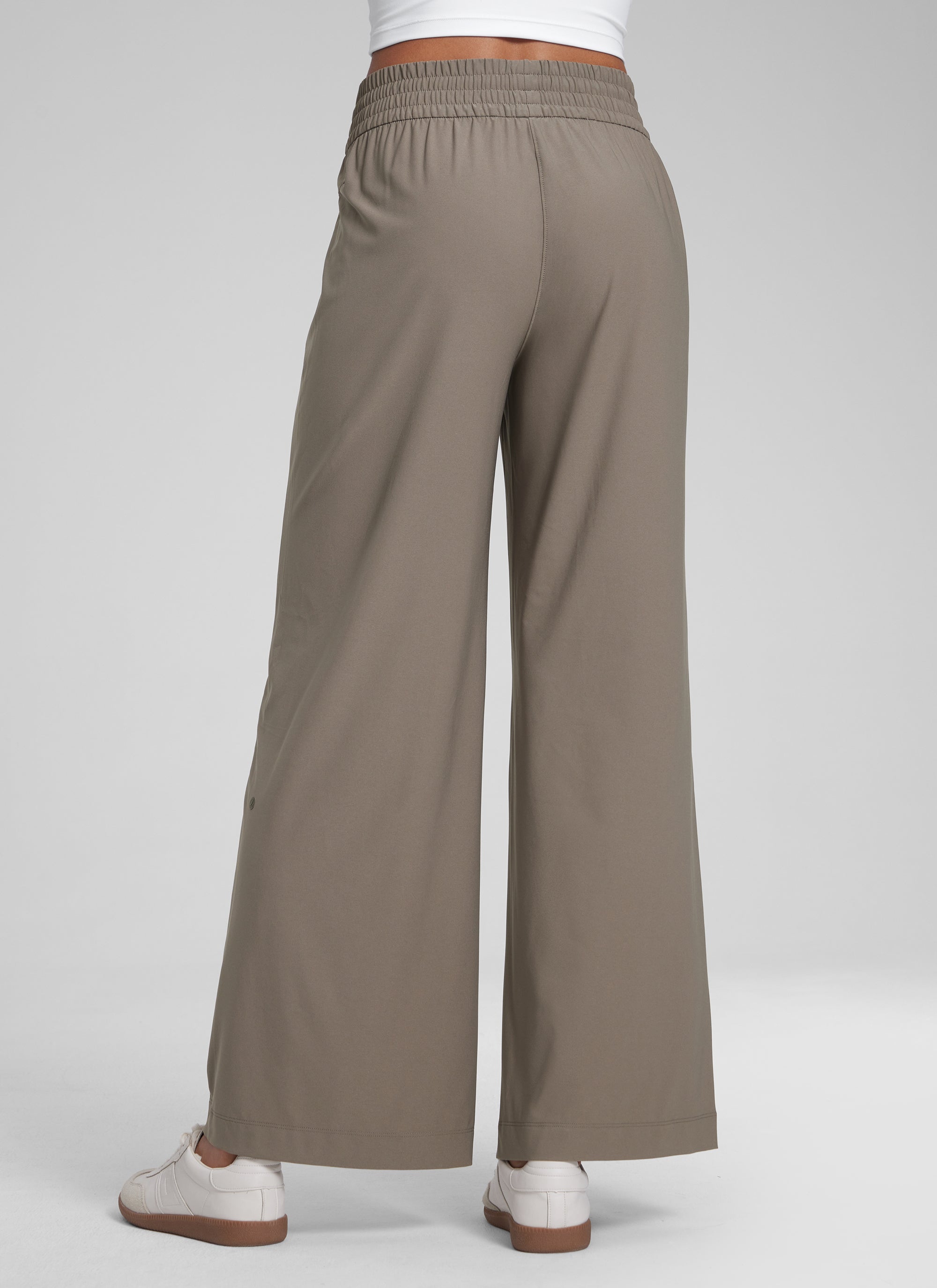 CRZ YOGA Women's Casual High Rise Wide Leg Pants with Pockets 30'' Nomad Grey