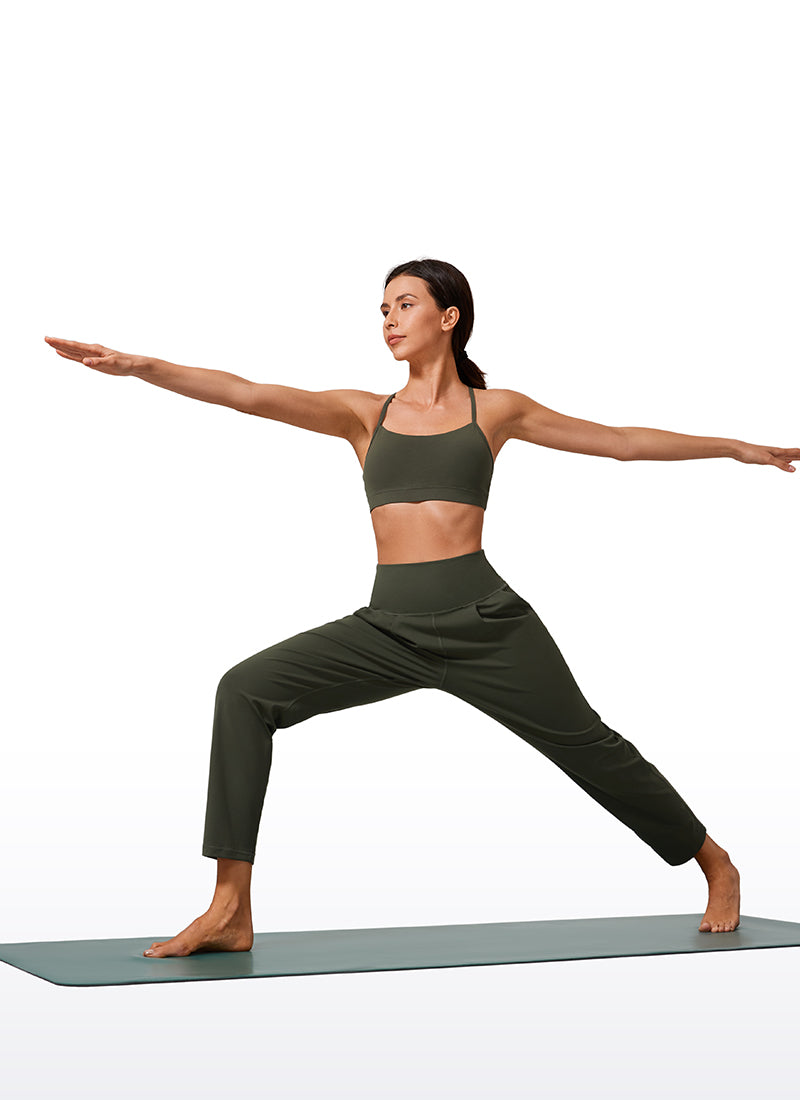 CRZ YOGA Butterlift Naisten rennot korkeavyötäröiset laskoshousut 69 cm Olive Green @model_info:Vlada
