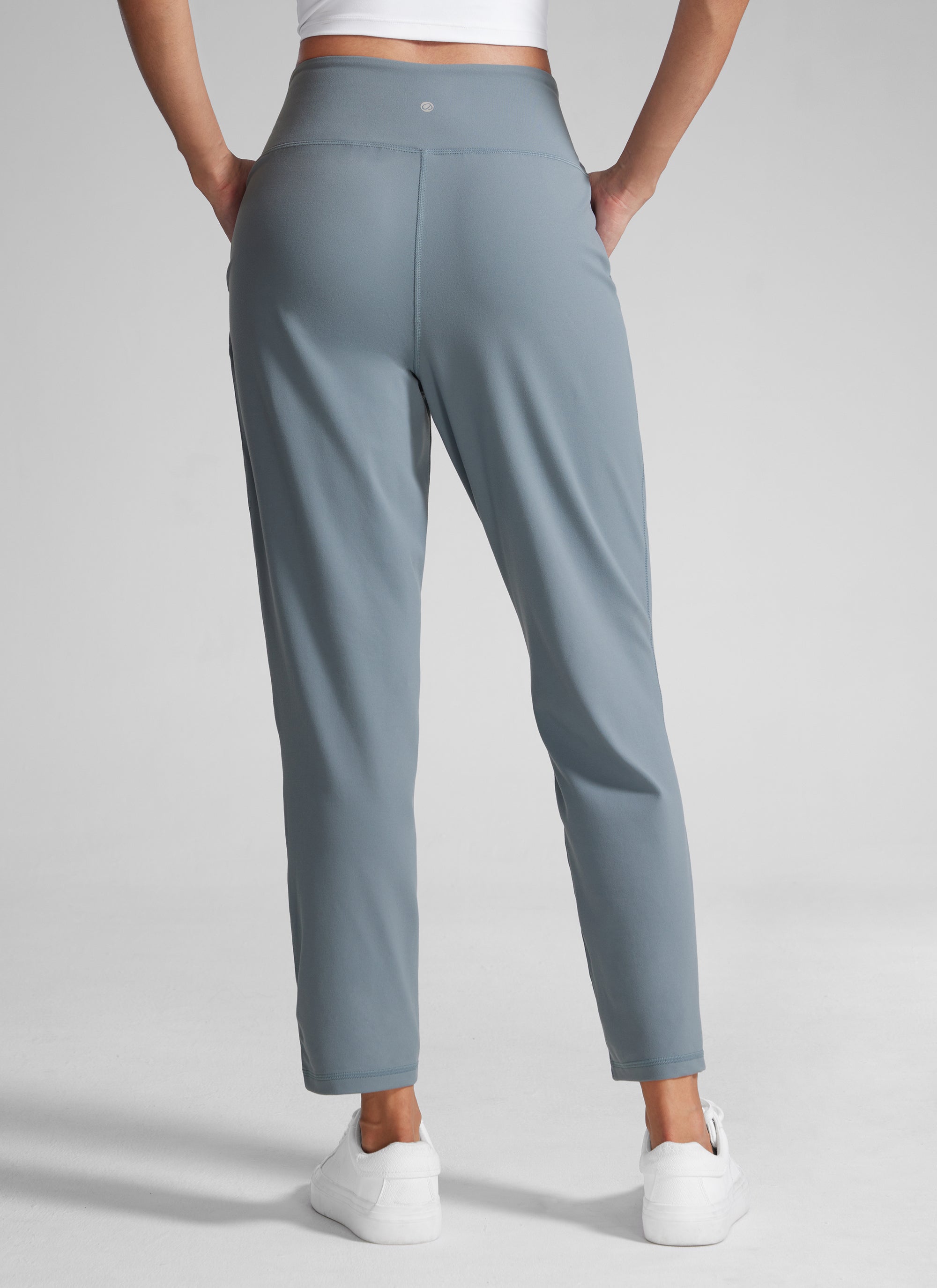 CRZ YOGA Butterlift Casual geplooide broek met hoge taille voor dames 69 cm Belgisch Blauw