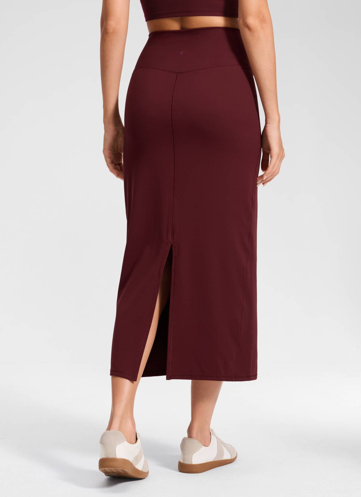 CRZ YOGA Dame Butterlift Høytlivs Slim Fit Maxi Blyantskjørt Rød Merlot @model_info:Anna