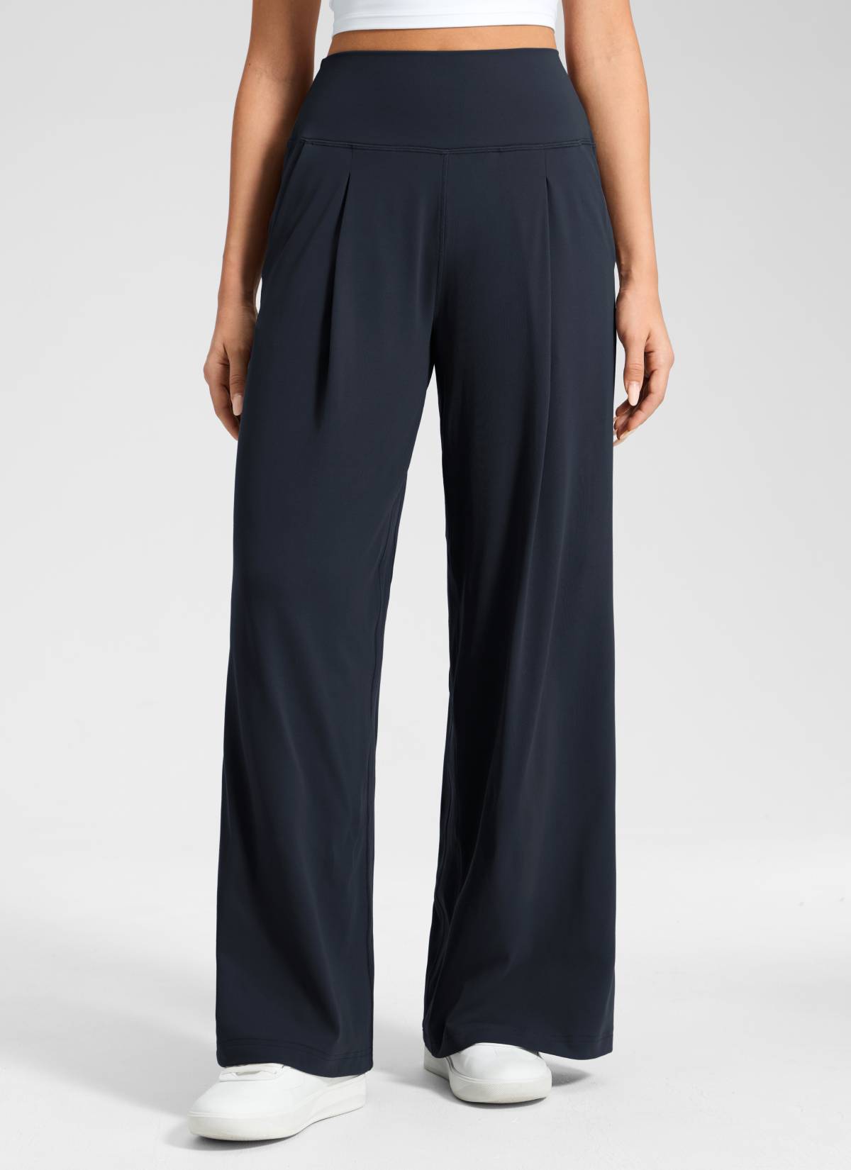 Pantalón informal de pernera ancha con bolsillos y talle alto Butterluxe para mujer CRZ YOGA de 76 cm