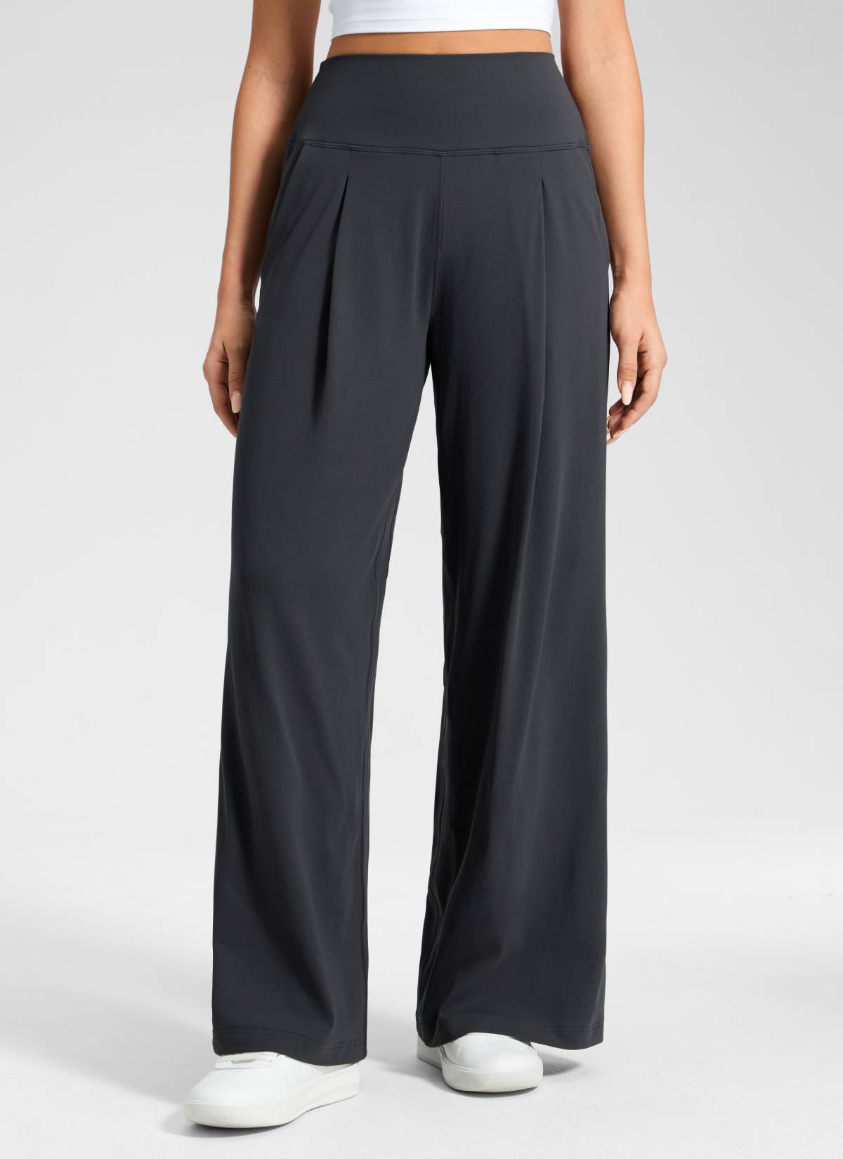 Pantalón informal de pernera ancha con bolsillos y talle alto Butterluxe para mujer CRZ YOGA de 76 cm