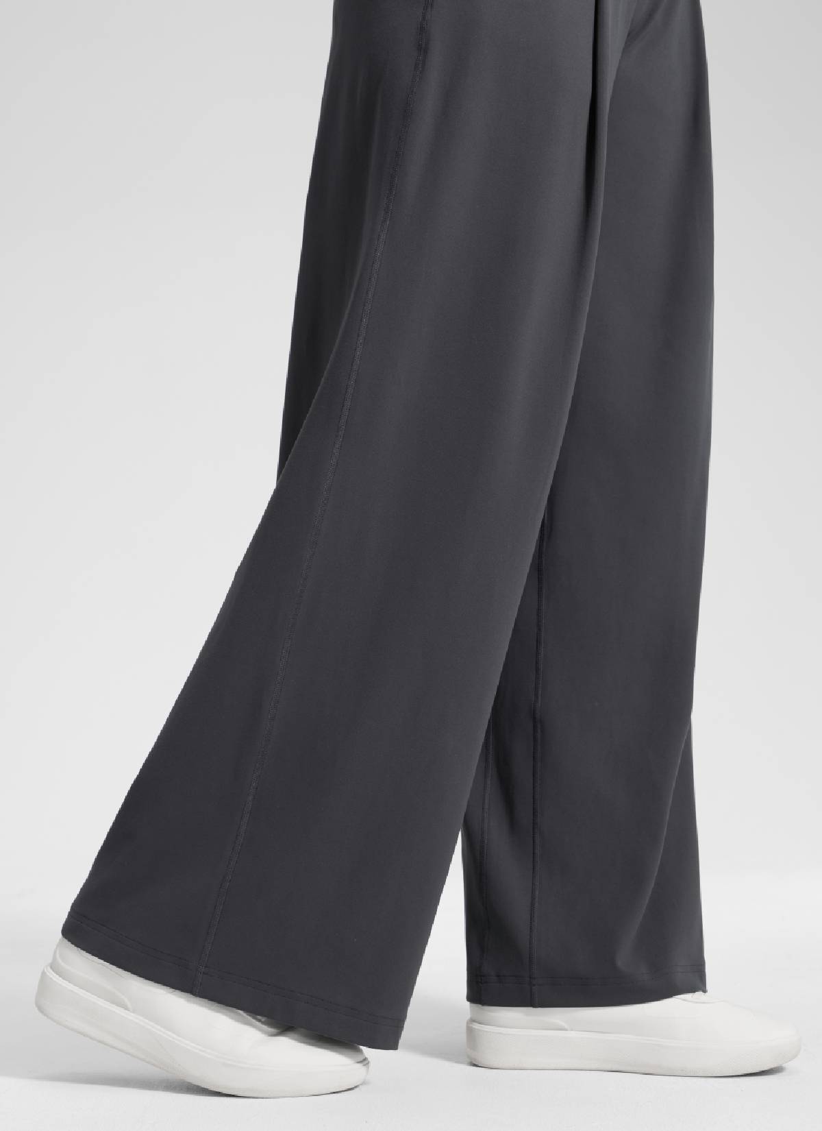 Pantalón informal de pernera ancha con bolsillos y talle alto Butterluxe para mujer CRZ YOGA de 76 cm