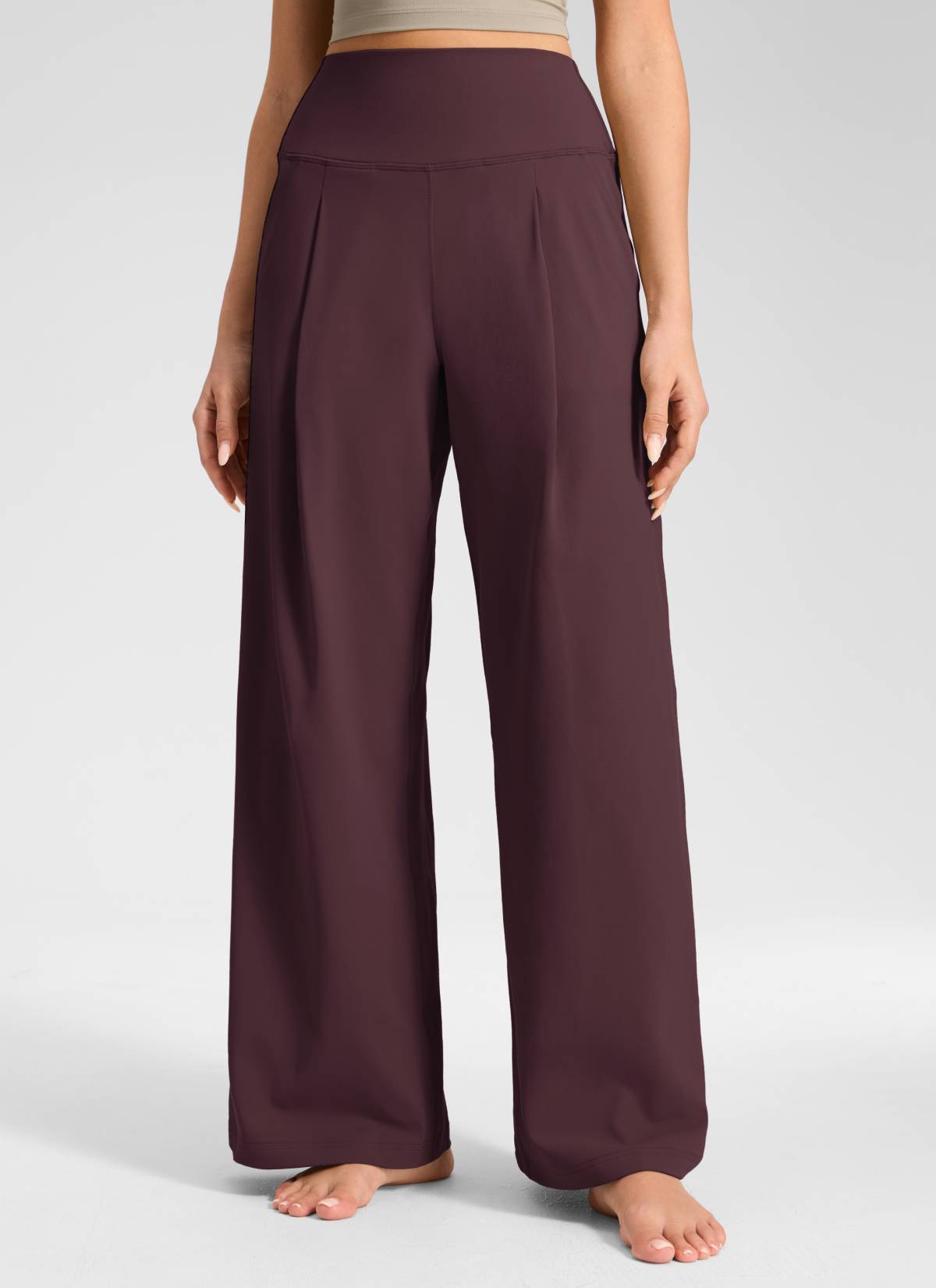 Pantalón informal de pernera ancha con bolsillos y talle alto Butterluxe para mujer CRZ YOGA de 76 cm