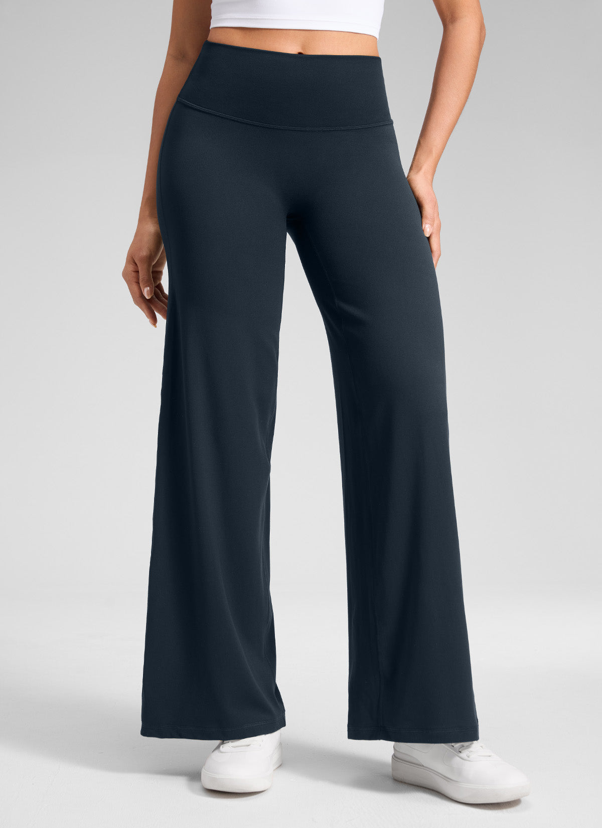 CRZ YOGA Women's Softretch Workout No Front Seam Wide Leg Pant 28
