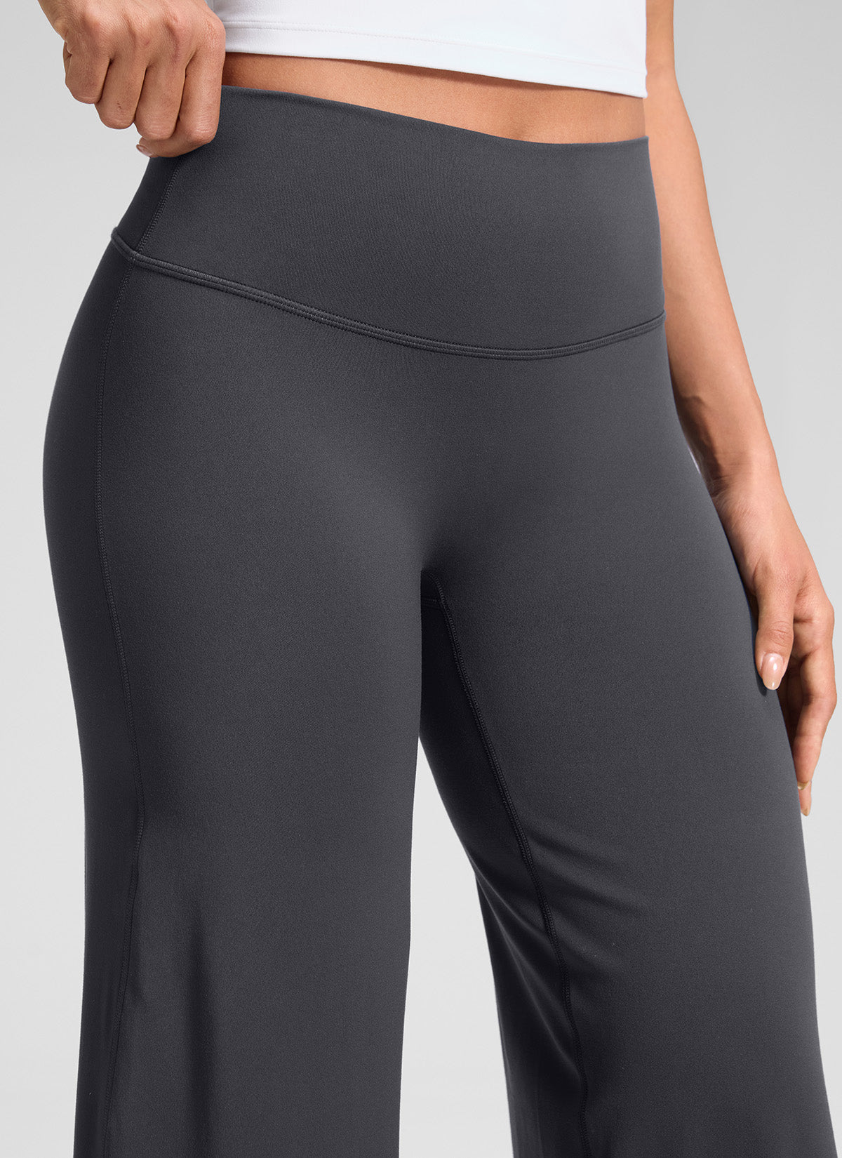 CRZ YOGA Women's Softretch Workout No Front Seam Wide Leg Pant 32