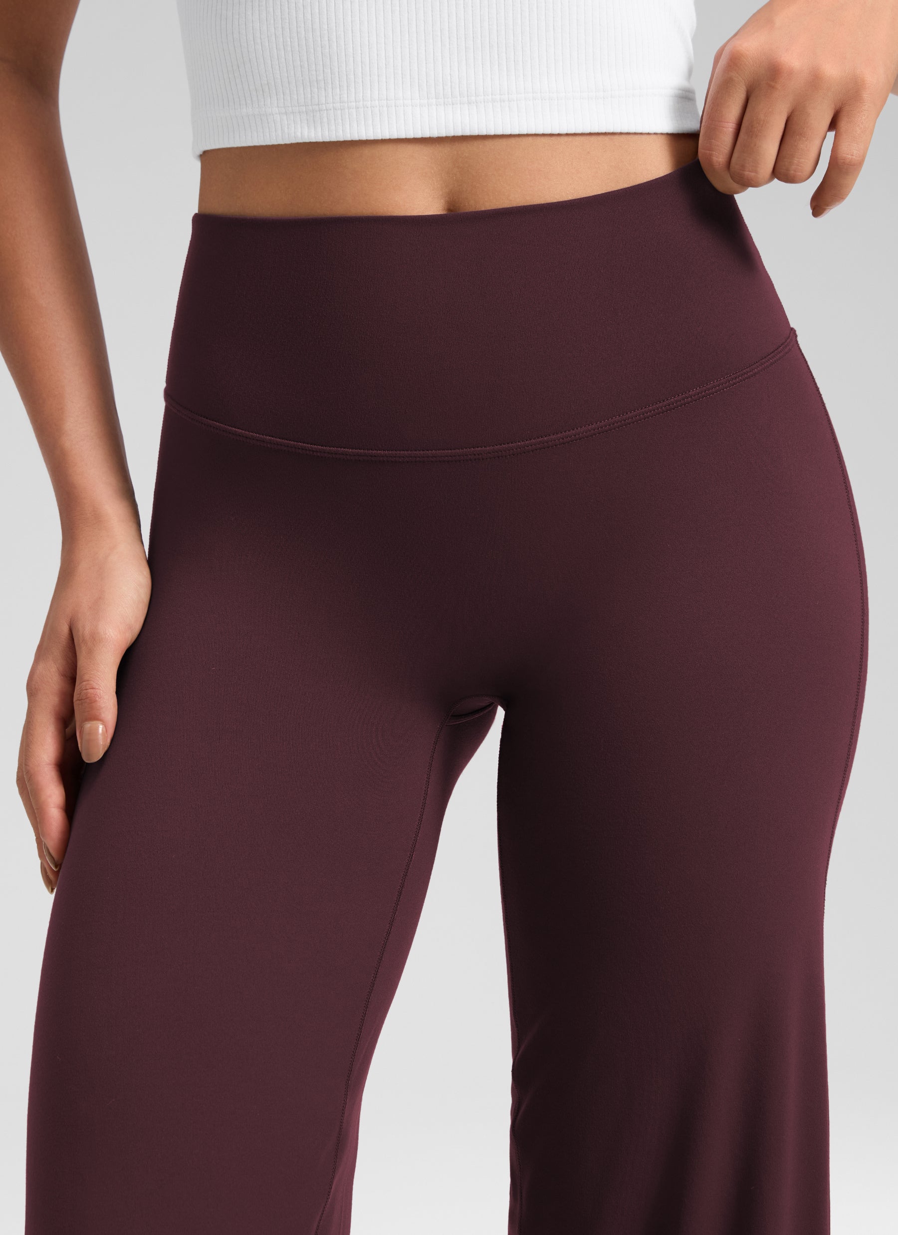 CRZ YOGA Naisten Softretch-treenihousut, joissa ei ole etusaumaa ja leveät lahkeet, koko 30