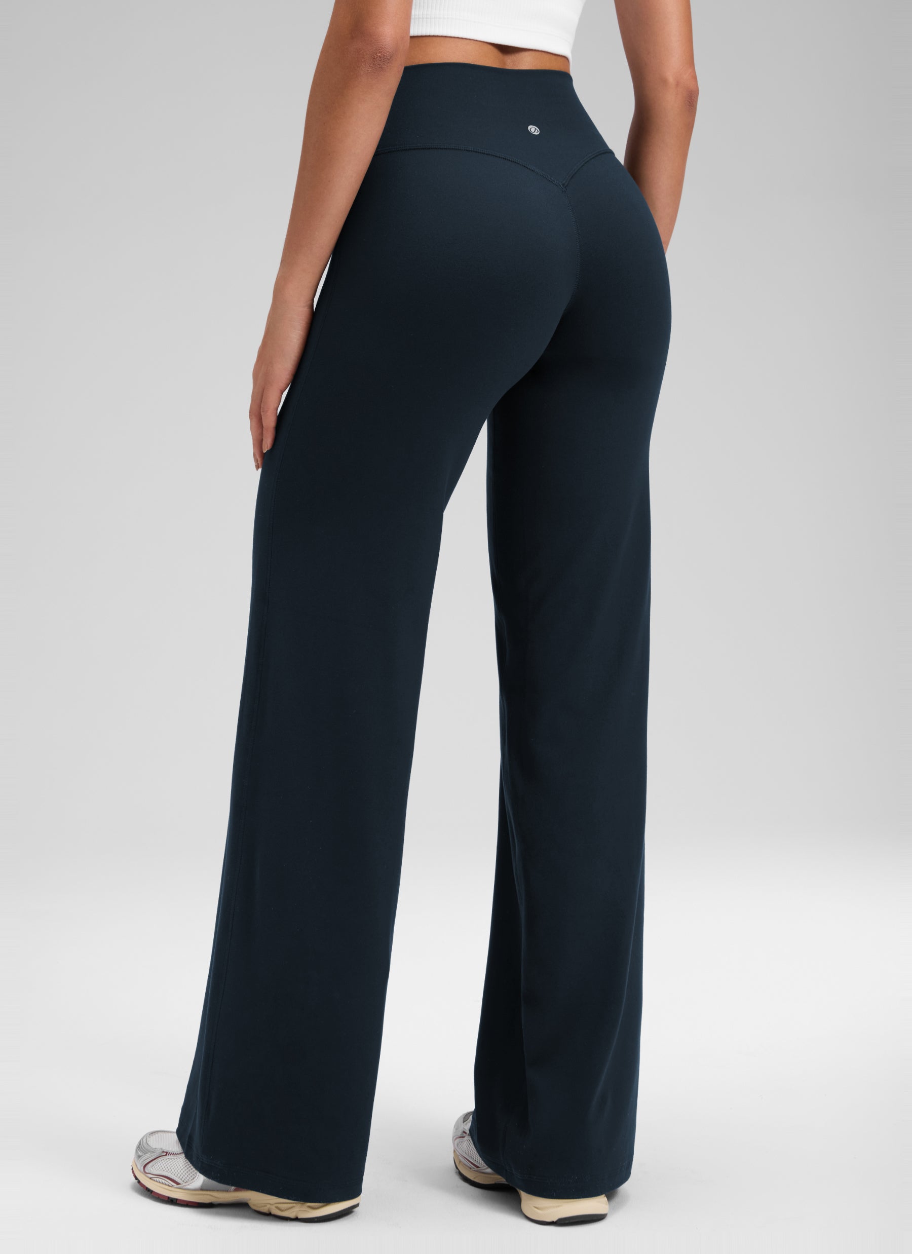 CRZ YOGA Dames Softretch Workout Broek met wijde pijpen zonder voornaad 81 cm