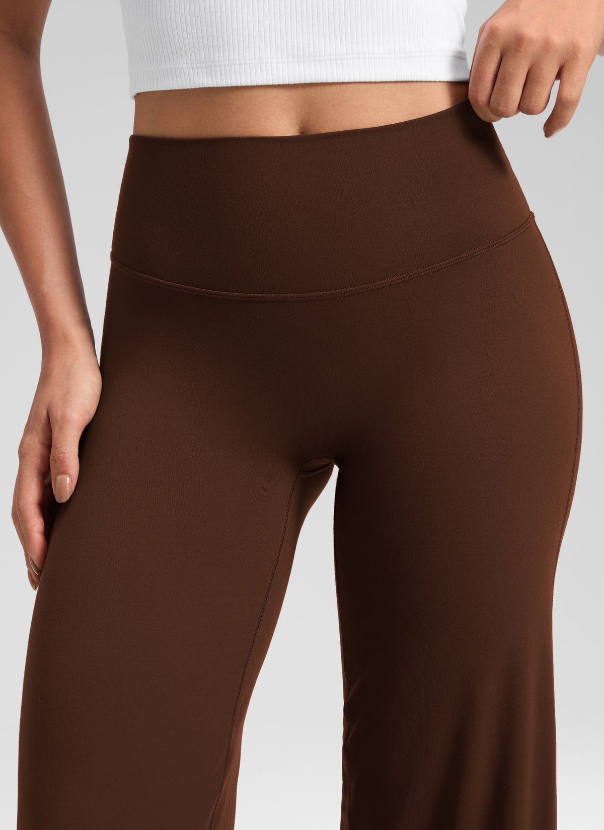 Pantalones de entrenamiento para mujer CRZ YOGA Softretch, sin costura delantera y de corte ancho, talla 28
