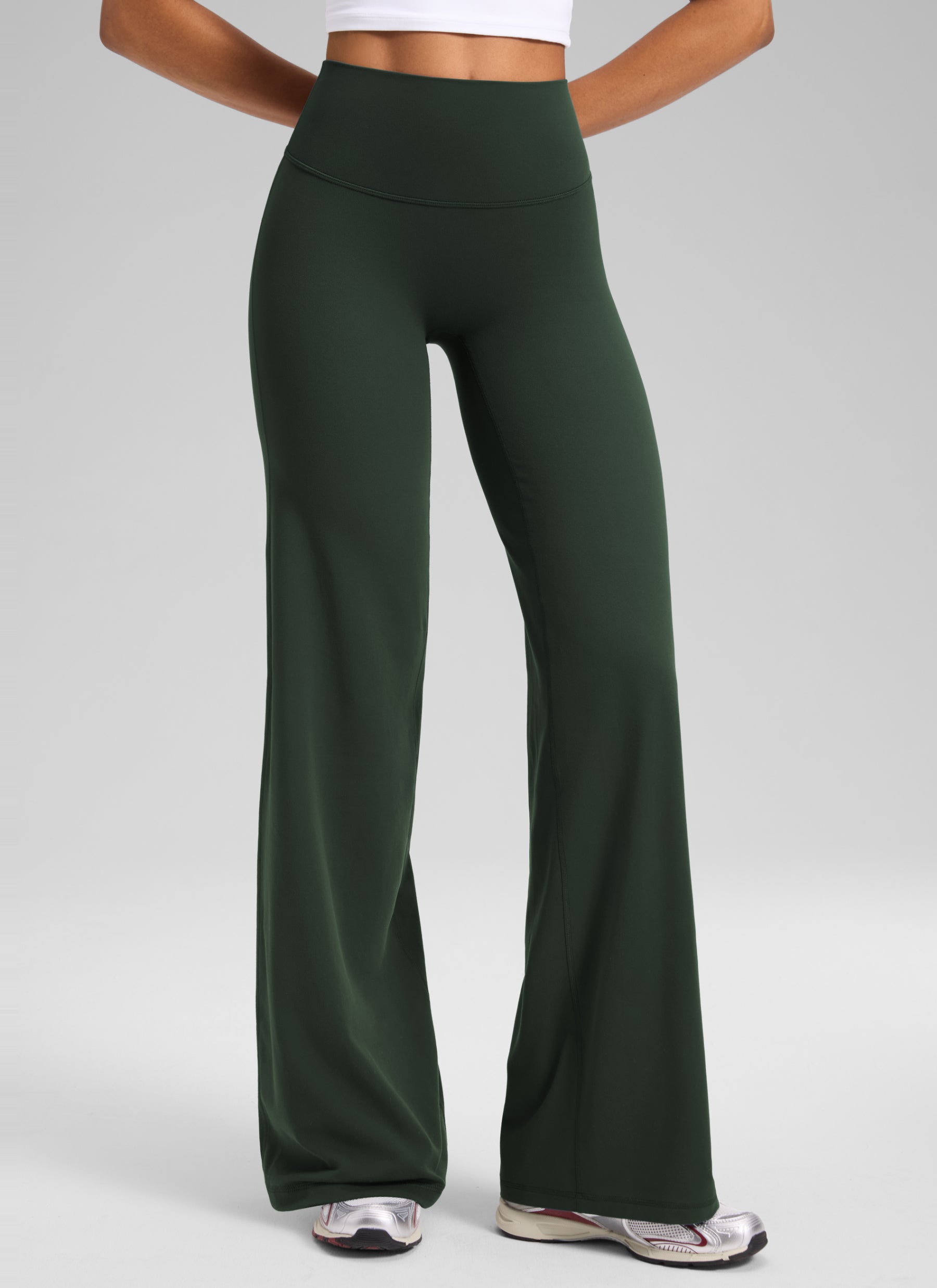CRZ YOGA Dames Softretch Workout Broek met wijde pijpen zonder voornaad 81 cm